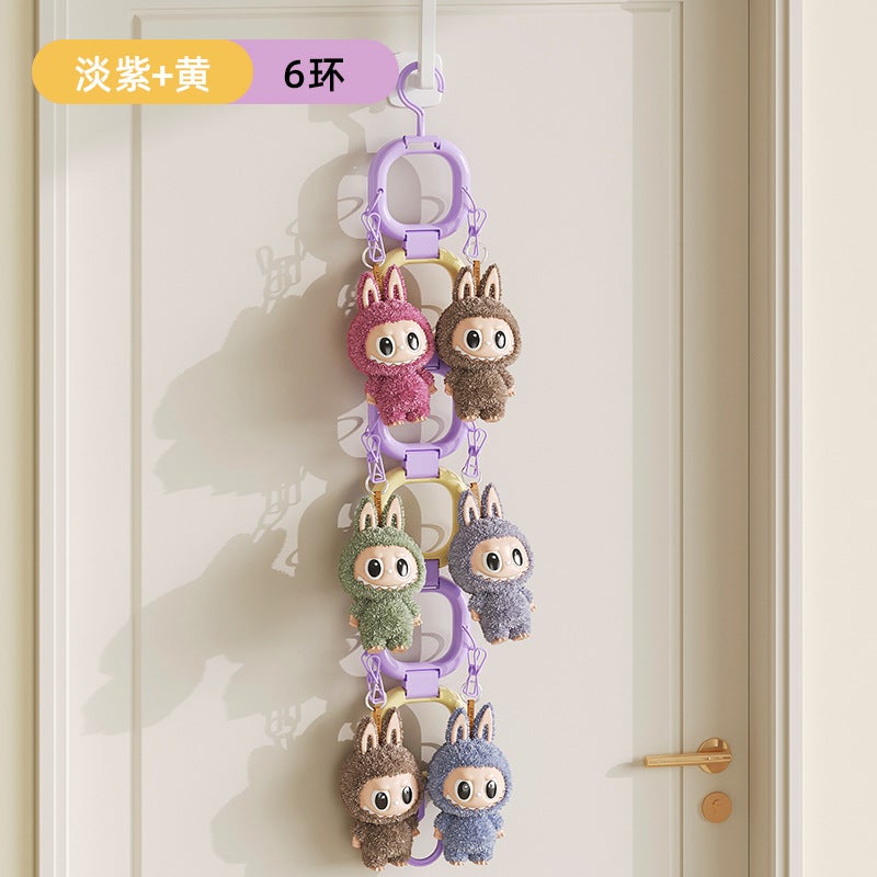 Labubu Plush Doll Storage Wall Hook – 6-Layer Plastic Display Stand for Bedroom - Image 1